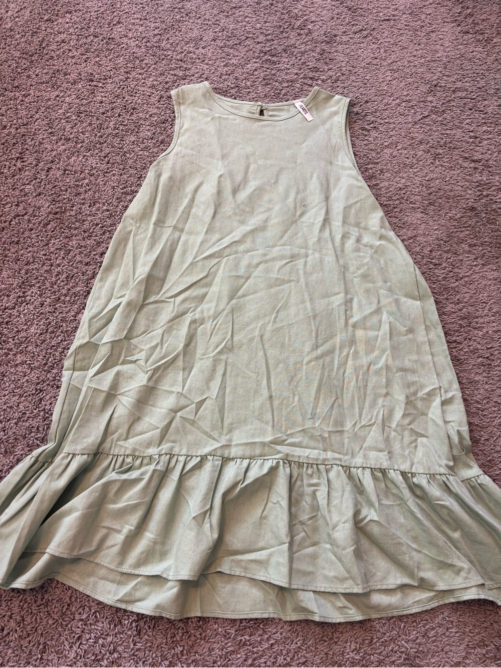 Sage Green Linen dress two hearts
